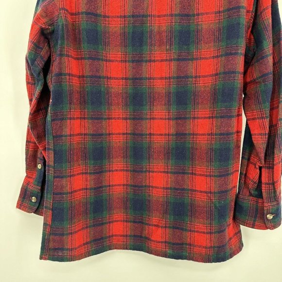 Greenbriar Red Green Christmas Long Sleeve Wool Blend Button Front Shirt Sz Med - Picture 8 of 9